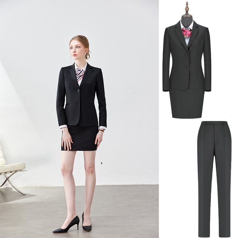 Women's Casual Suit Set Manufacturer - Elegant Solid Blazer Pants Office Wear