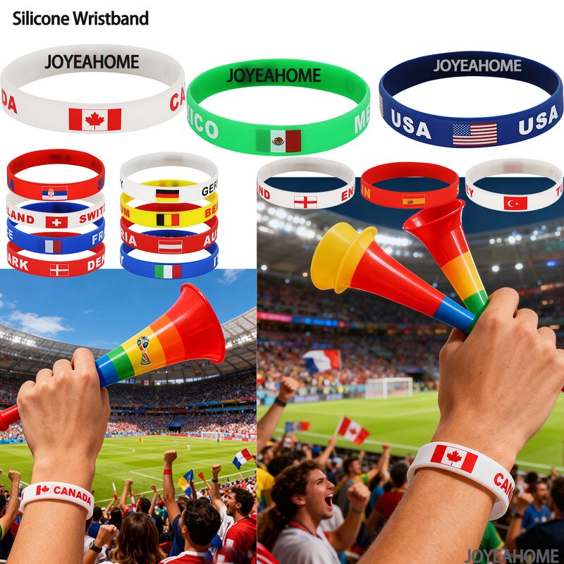 World Cup Silicone Wristbands Factory - Custom Country Flags Waterproof Sporty