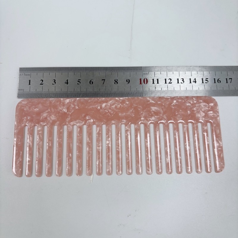 Hair Comb Factory - Pink Square Straight Acetate Wide Combs