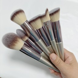 Makeup Brush Set Factory - Custom Champagne Gold Metallic Brush Kit