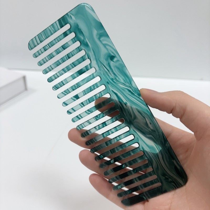 Hair Comb Factory - Pink Square Straight Acetate Wide Combs