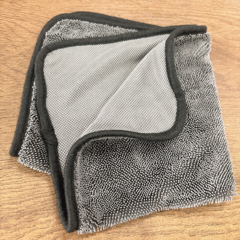 Car Wash Towel Supplier - Black 600GSM Twisted Loop Microfiber