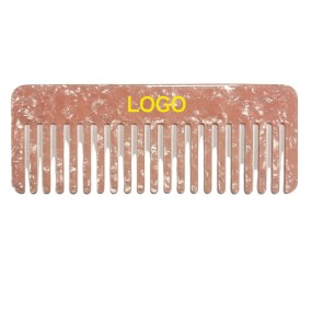 Hair Comb Factory - Pink Square Straight Acetate Wide Combs