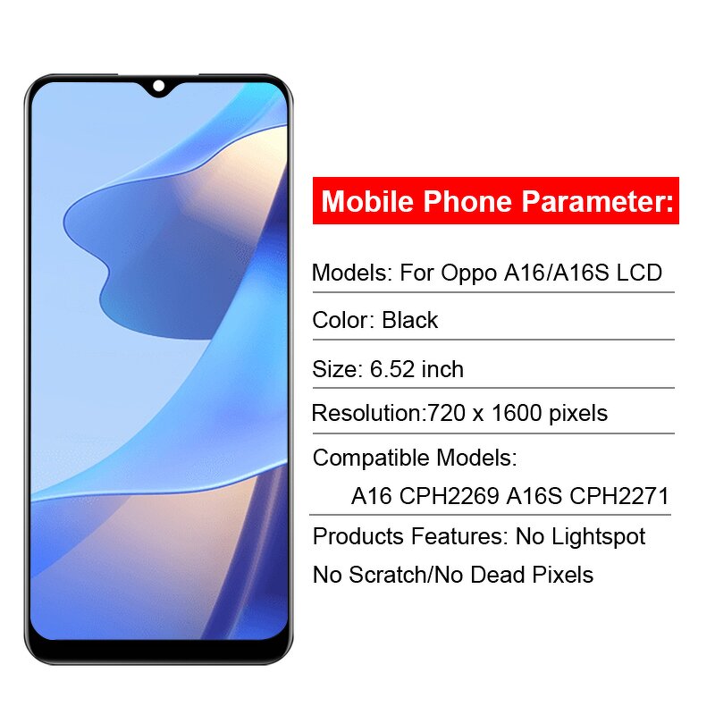Oppo A16 LCD Touch Screen Manufacturer - Mobile Phone Display Assembly