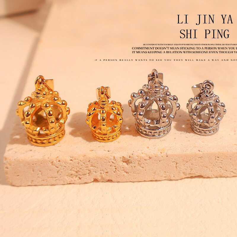 Luxury Princess Crown Pendant Manufacturer - Stainless Steel Gold Plated for Girls
