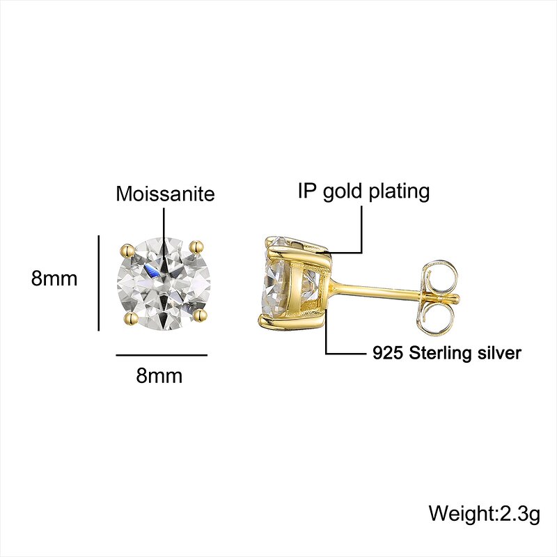 Luxury Earrings Women Manufacturer - Gold Filled VVS Diamond 925 Silver Moissanite