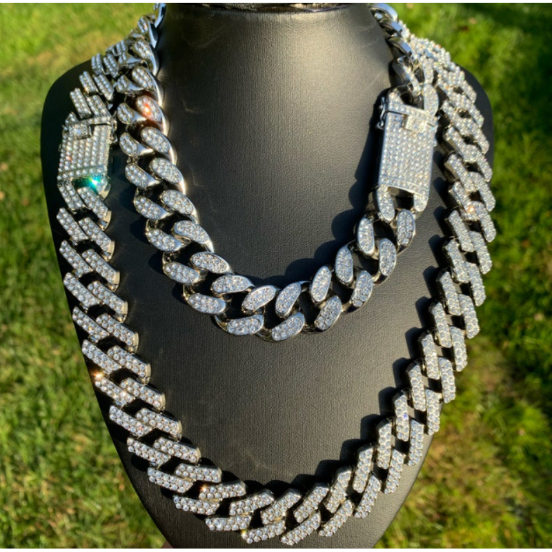 Iced Out Miami Cuban Chain Factory - 19mm Prong Necklace for Rapper