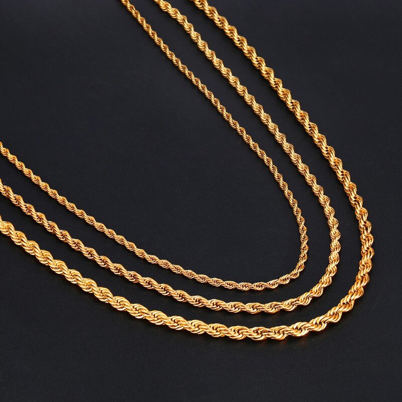 Rope Chain Necklace Factory - Stainless Steel for Men Hip Hop Jewelry