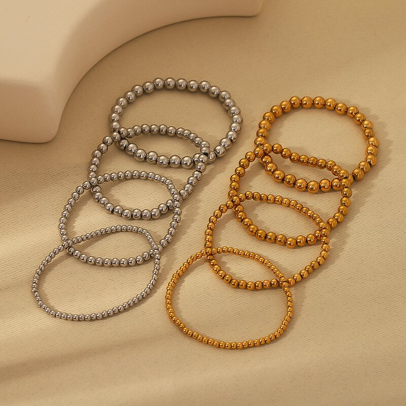 Fashion Beaded Bracelets Factory - Non Tarnish Gold Filled 3-5mm Bead for Women