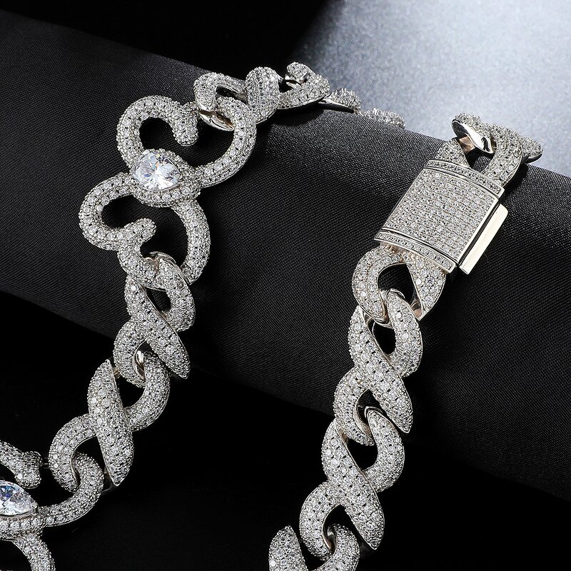 Iced Out Miami Cuban Butterfly Necklace Factory - 15mm Gold Silver Chain