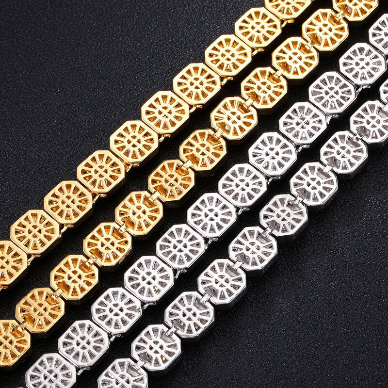 Hip Hop Jewelry Tennis Chain Set Manufacturer - 18k Gold Plated Iced Out CZ