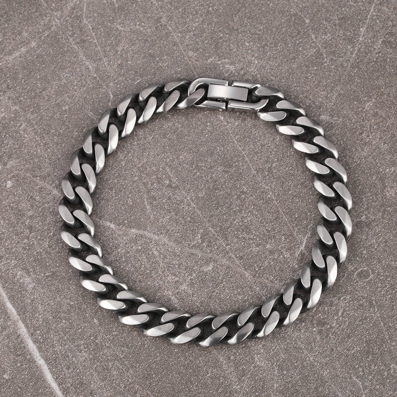 Non Tarnish Stainless Steel Bracelet Factory - 9mm Miami Chunky Link Vintage