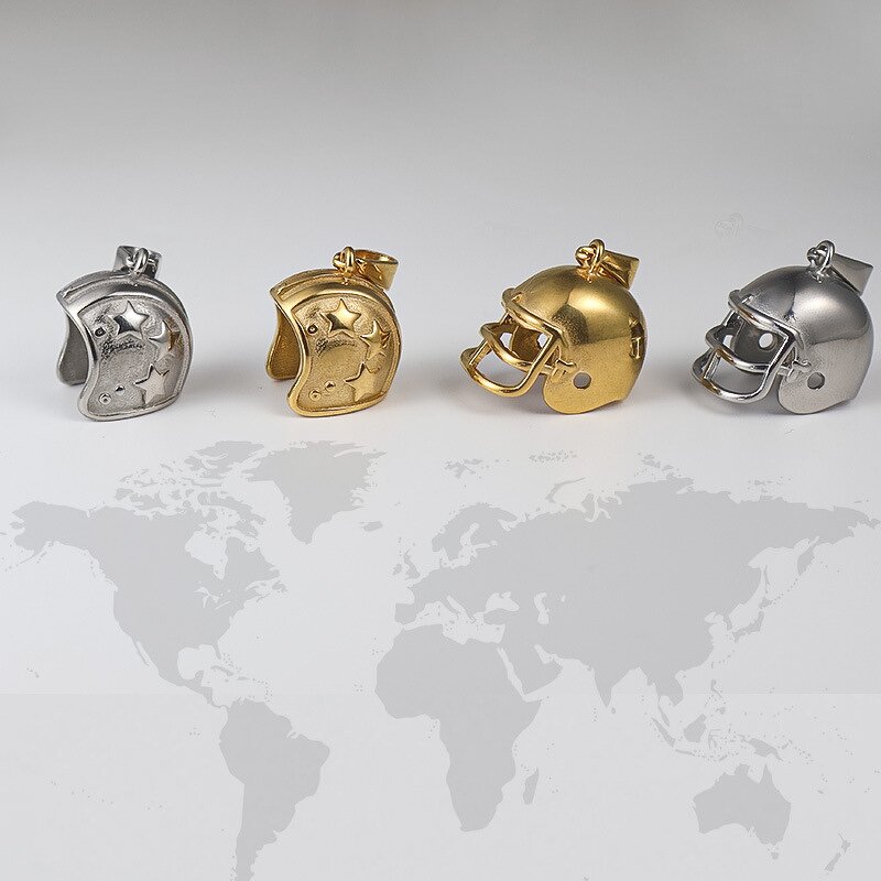 Hip Hop Football Sports Pendant Factory - Stainless Steel 18K Gold Plated Charm