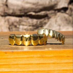 Double Zirconia Caps Grillz Factory - Two Teeth Top for Men Rapper Wholesale
