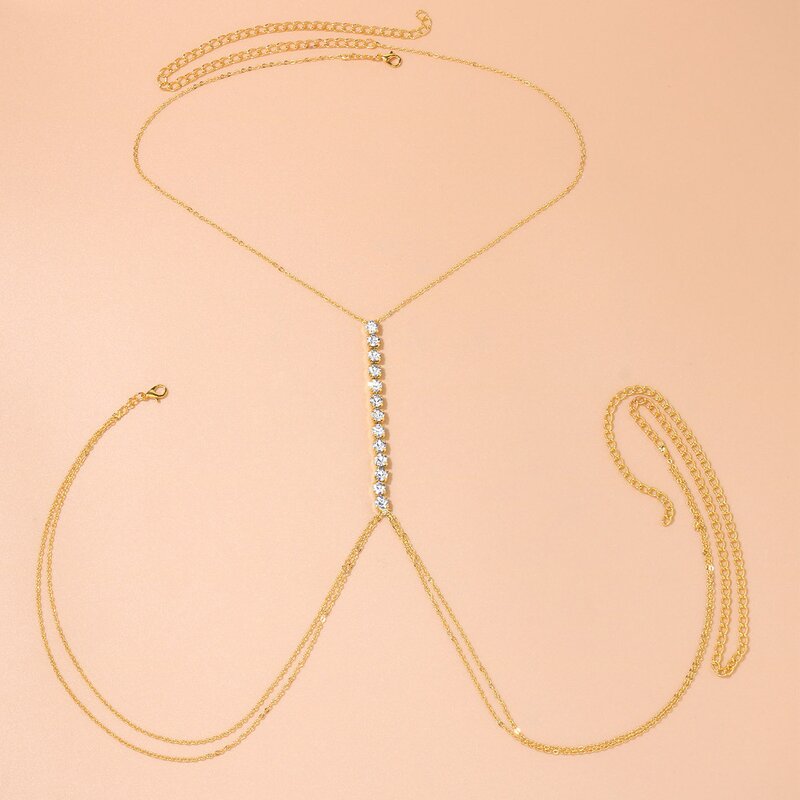 Fashion Alloy Body Chain Factory - Full Diamond Chest Sexy for Woman Crystal