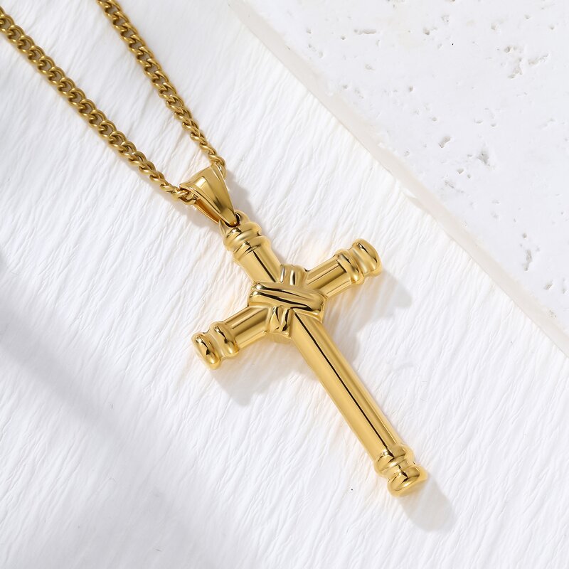 Waterproof Cross Pendant Necklace Manufacturer - PVD Gold Plated 316L Stainless Steel