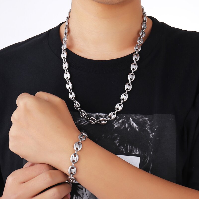 Stainless Steel Coffee Bean Chain Factory - Link Necklace for Men Hip Hop