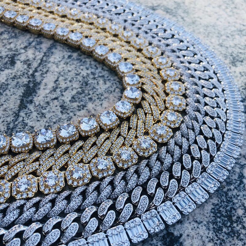 Hip Hop Diamond Bracelets Factory - 14mm Iced Out Prong Cuban Link