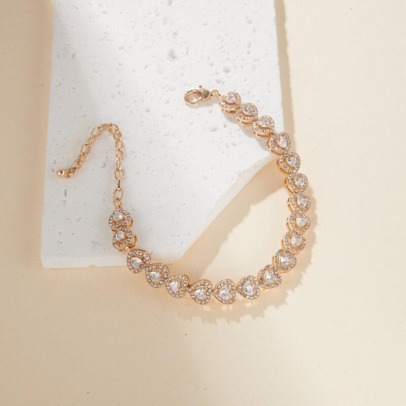 Summer Icy Silver Diamond Anklets Manufacturer - Cuban Heart Cluster Gemstone