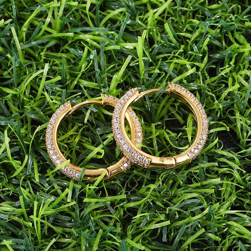 Sustainable Luxury Jewelry Manufacturer - Bulk Hip Hop Round Stud Earrings