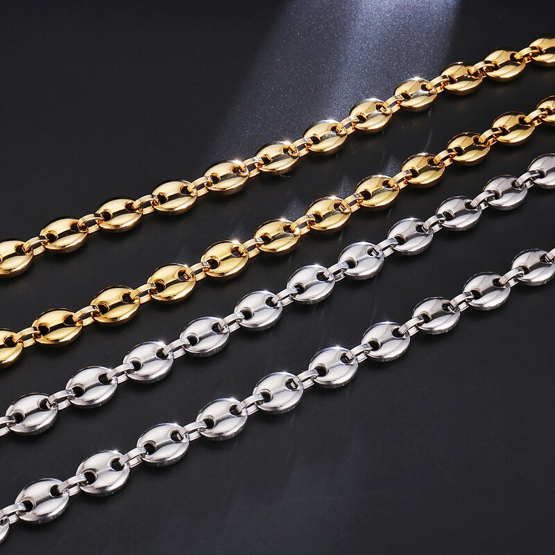 Stainless Steel Coffee Bean Chain Factory - Link Necklace for Men Hip Hop