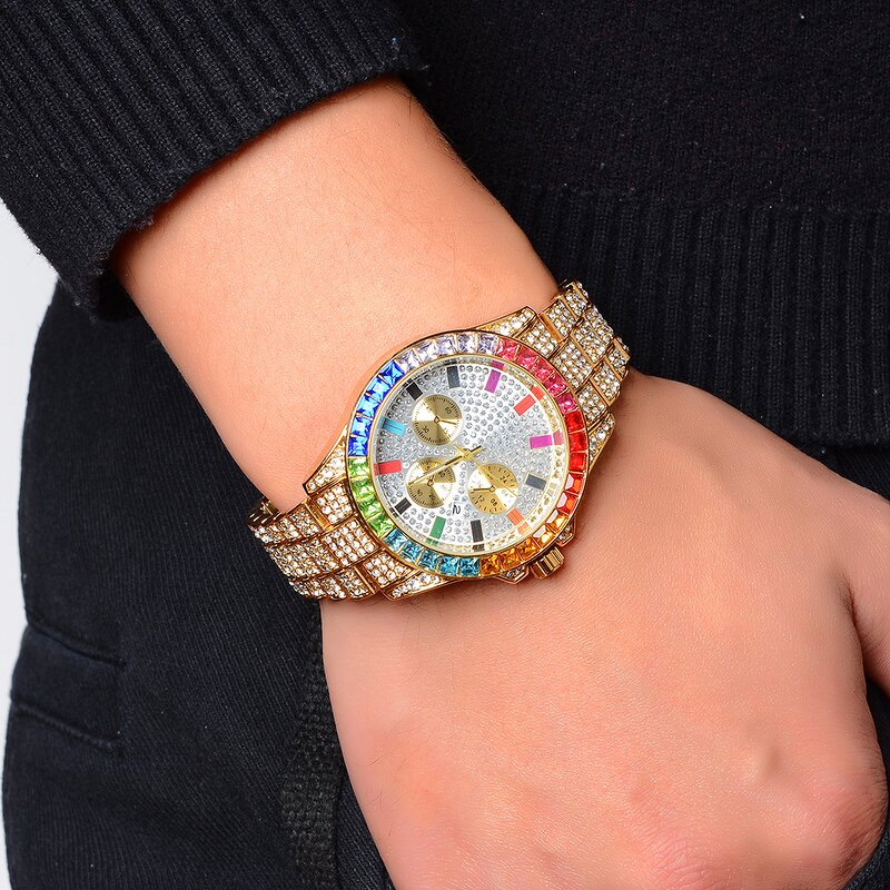 Micro Pave Cubic Zircon Watches Manufacturer - Iced Out Hip Hop for Mens Jewelry