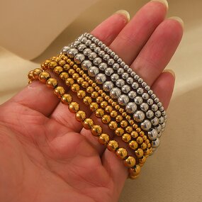Fashion Beaded Bracelets Factory - Non Tarnish Gold Filled 3-5mm Bead for Women