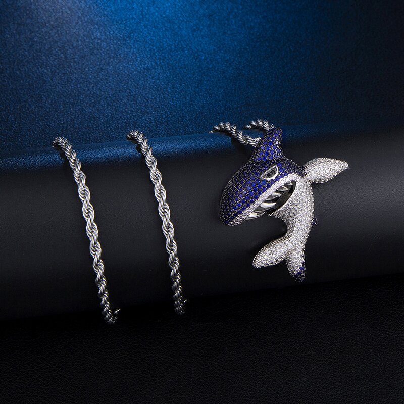 Brass Shark Pendant Factory - Iced Out Trend for Men Hip Hop Rapper