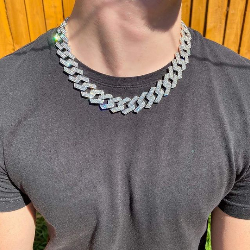 Mens Hip Hop Necklace Factory - Cuban Link Chain Silver Plated Gift