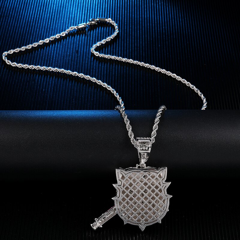 Brass Dog with Needle Pendant Factory - Iced Out Trend for Men Hip Hop