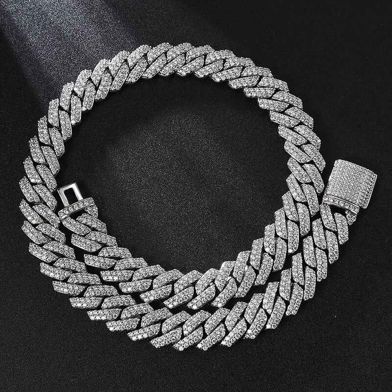 Iced Out Cuban Chain Manufacturer - 12mm Diamond Prong Choker for Men