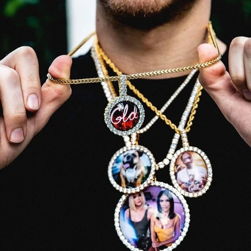 Hip Hop Jewelry Rotate Heart Pendant Factory - New Arrival Custom Memory Photo