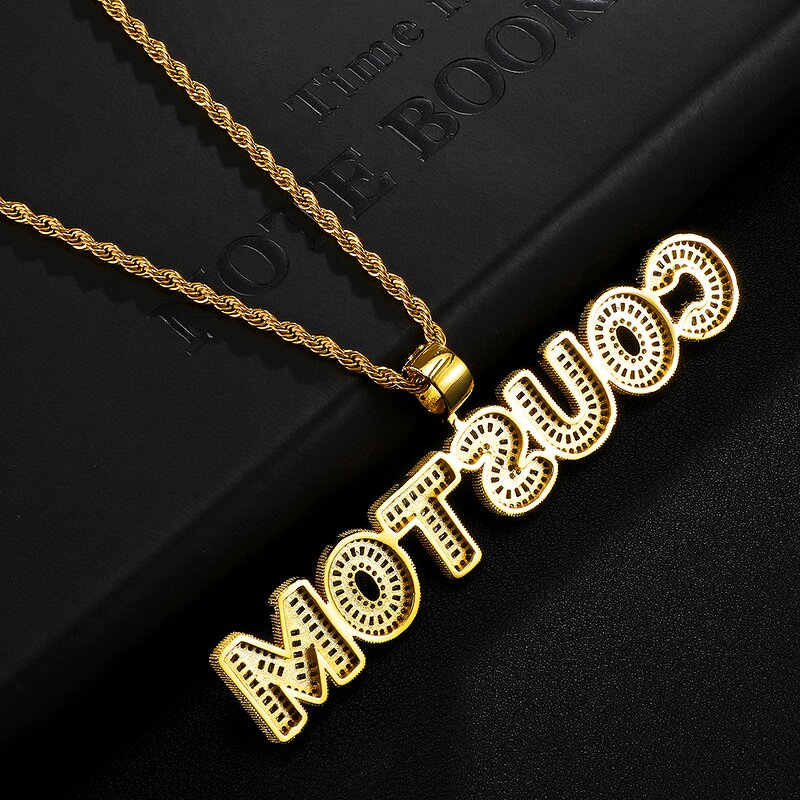 Rapper Style Hip Hop Jewelry Pendant Manufacturer - Iced Out CZ Custom Name Baguette