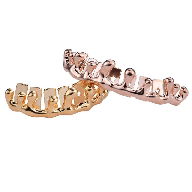 Hip Hop Grillz Manufacturer - Double Zirconia 18k Gold Plated Drop Shape