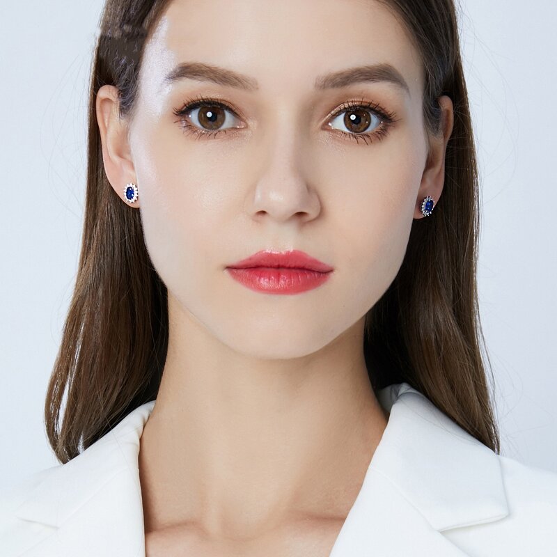 S925 Sterling Silver Flower Earrings Manufacturer - Kashmiri Silver Velvet Blue