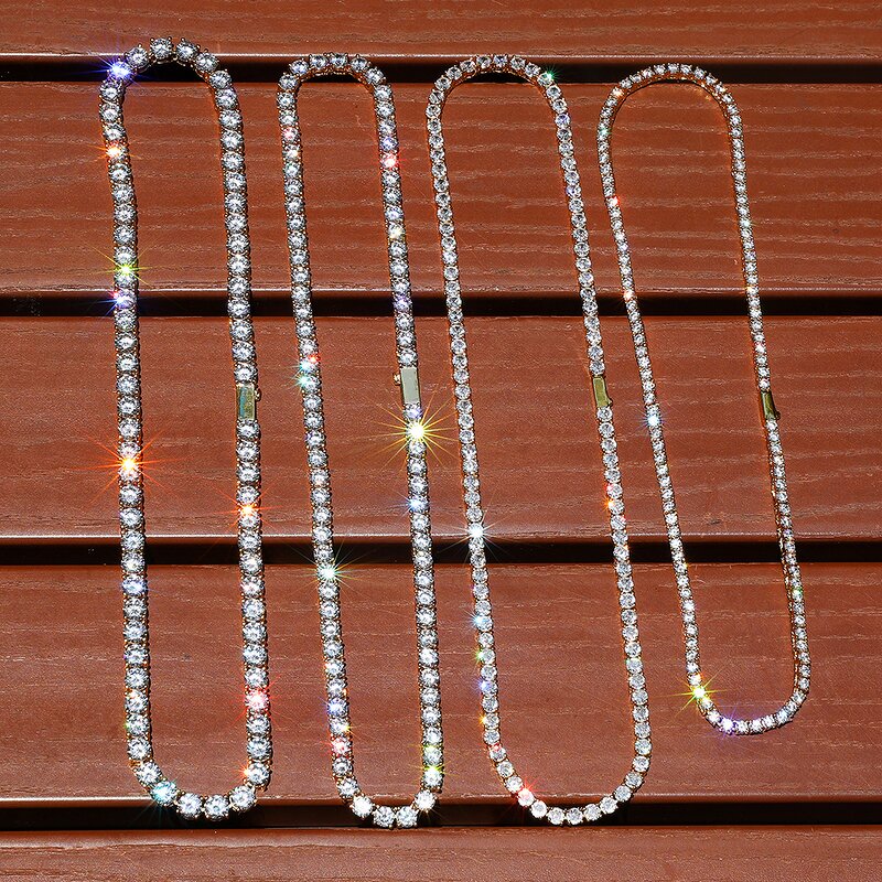 Tennis Chain Factory - 4mm Iced Out Choker Prong Cuban for Men