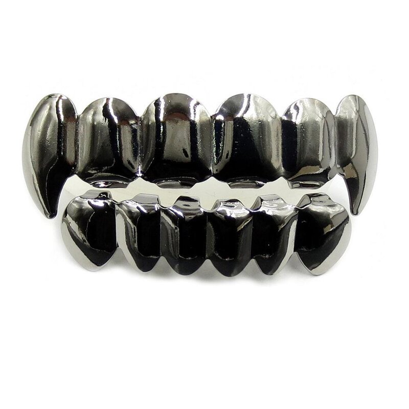 Double Zirconia Caps Grillz Factory - Two Teeth Top for Men Rapper Wholesale