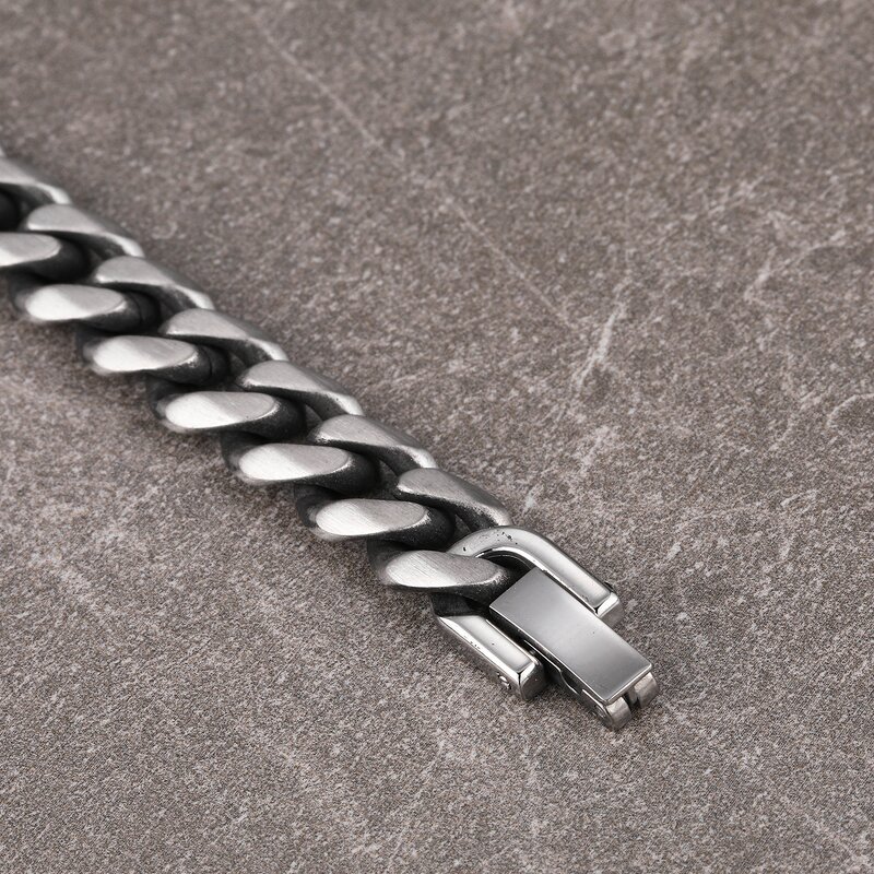 Non Tarnish Stainless Steel Bracelet Factory - 9mm Miami Chunky Link Vintage