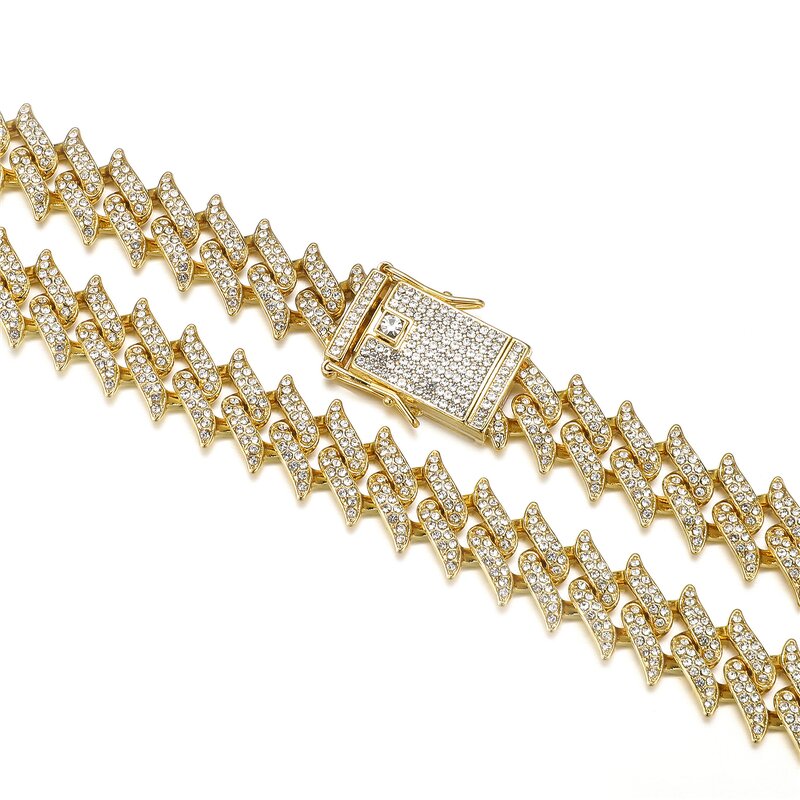 TikTok Viral Hip-hop Accessories Set Manufacturer - Zinc Alloy Cuban Chain Ice