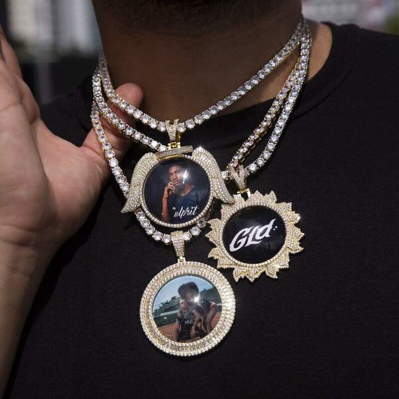 Hip Hop Jewelry Rotate Heart Pendant Factory - New Arrival Custom Memory Photo