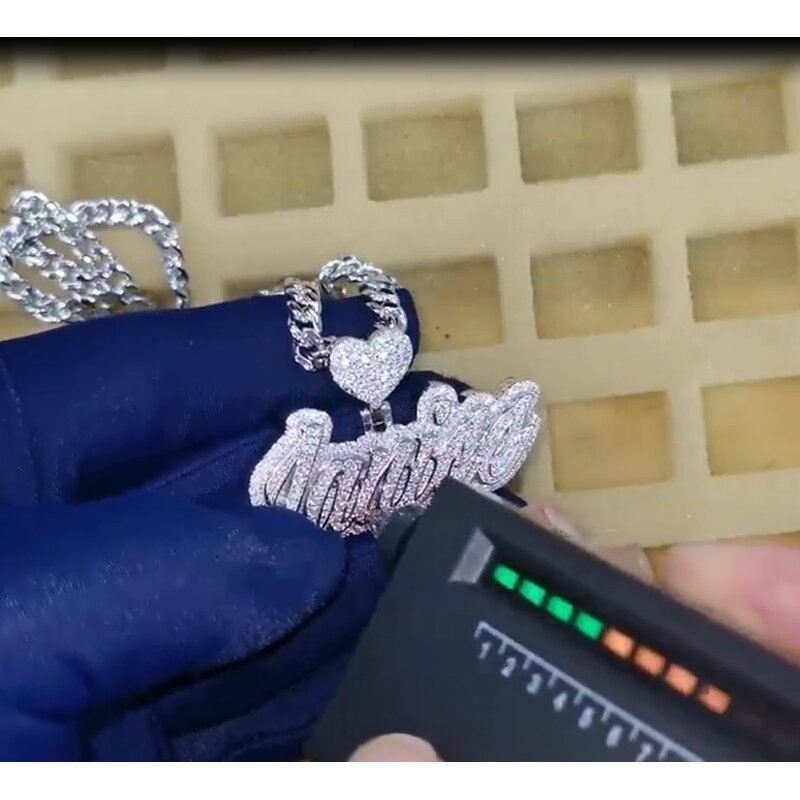 Hip Hop Jewelry Moissanite Pendant Factory - 925 Silver Custom Name Necklace