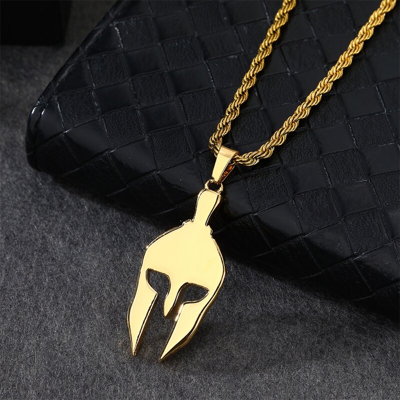 Fashion Spartan Pendant Necklace Factory - PVD Gold Plated 316L Stainless Steel