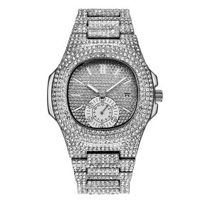 Iced Out Square Diamond Watch Manufacturer - Hip Hop Luxury 18K Gold Bezel