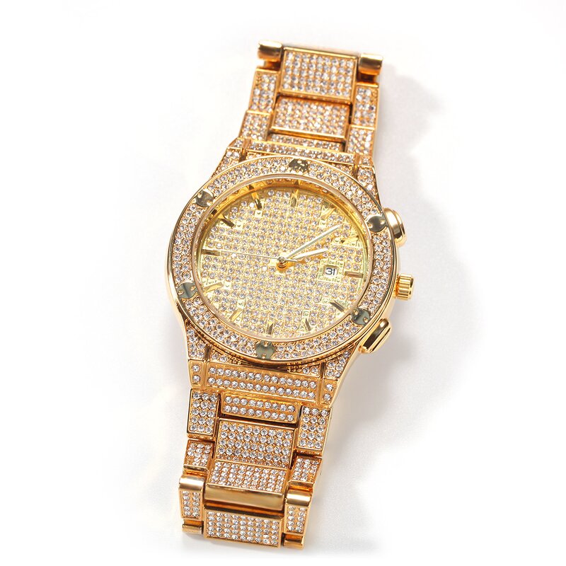 Hip Hop Watches Manufacturer - Micro Pave Iced Out Rhinestones Quartz