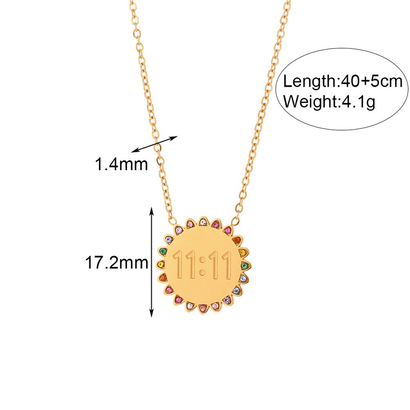 Fashion Jewelry Colored Zircon Set Factory - Stainless Steel 18 Gold-plated Hiphop