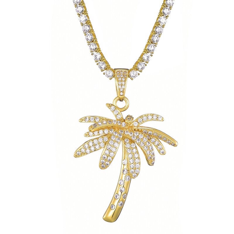 Brass Palm Tree Pendant Manufacturer - Iced Out Trend for Men Hip Hop