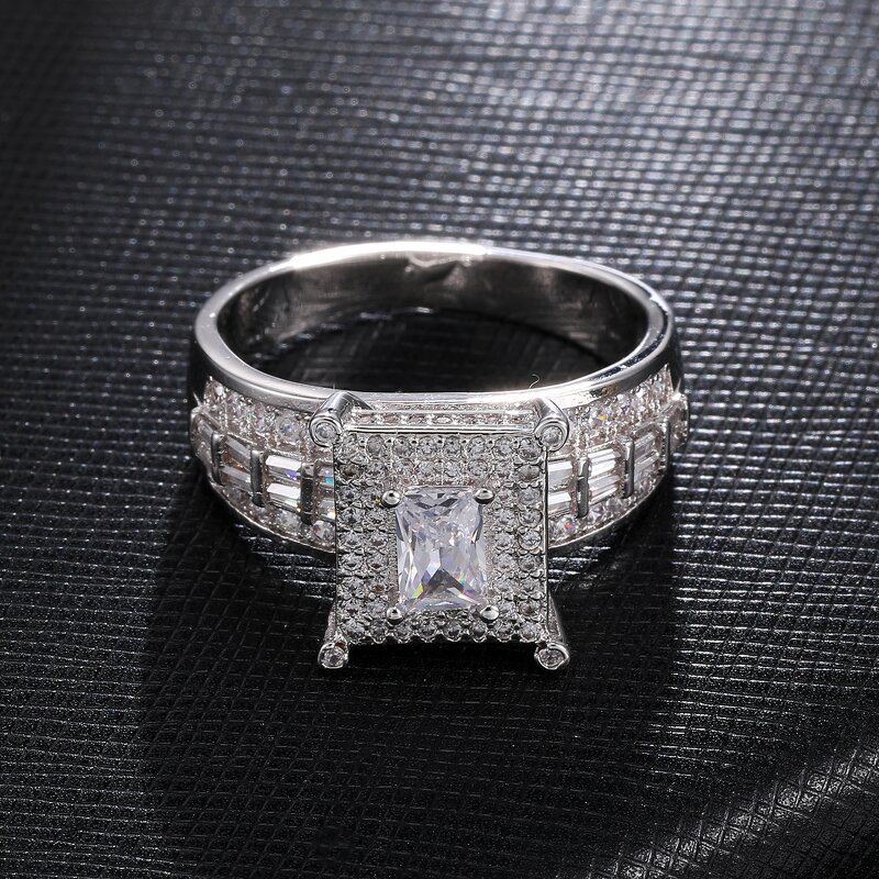 Diamond Ring Factory - Silver Gold Daily Gift Wedding Cubic 3A Zircon