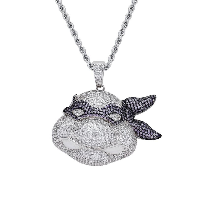 Brass Ninja Turtle Pendant Factory - Iced Out Anime for Men Hip Hop