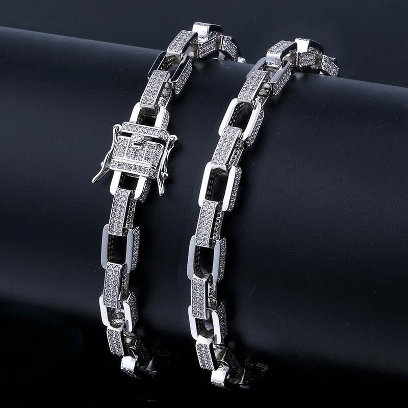 Zircon Cuban Link Chain Manufacturer - 7mm Choker Box Tennis Chain