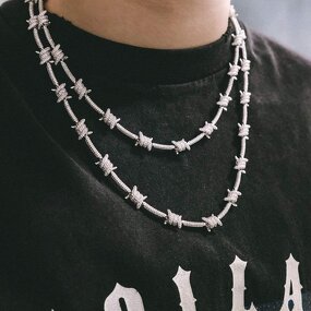 Iced Out Barb Wire Bracelet Manufacturer - 8mm Wire Chain Hip Hop for Men